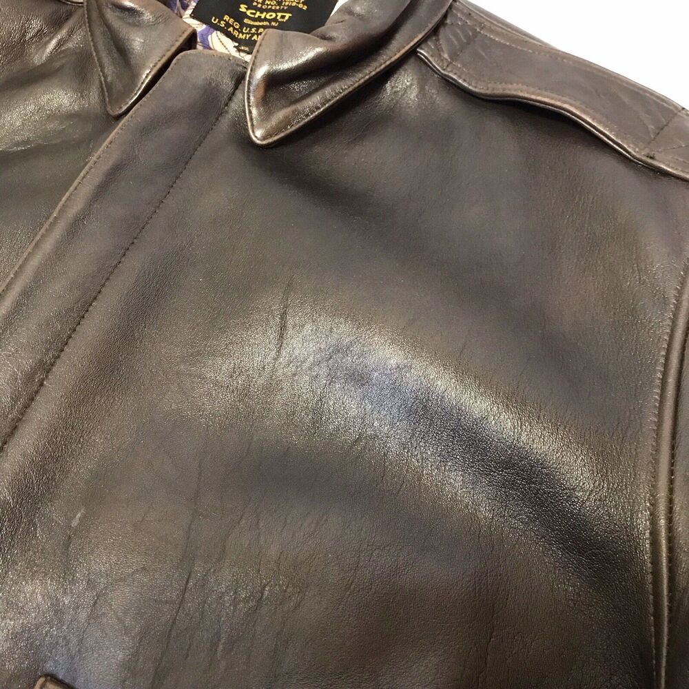 Schott‎ Type A-2 Leather WW2 Flight Jacket With Map Inlay, X Large, Dark Brown. - Picture 8 of 15